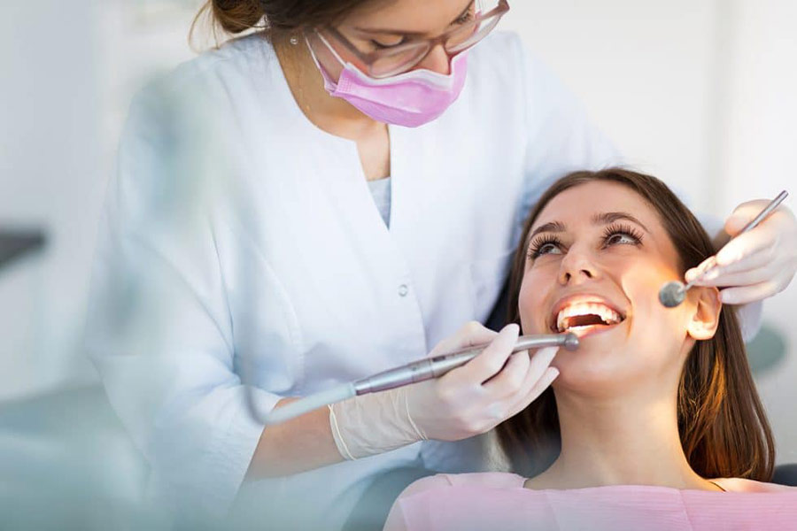 Woman having her dental checkup