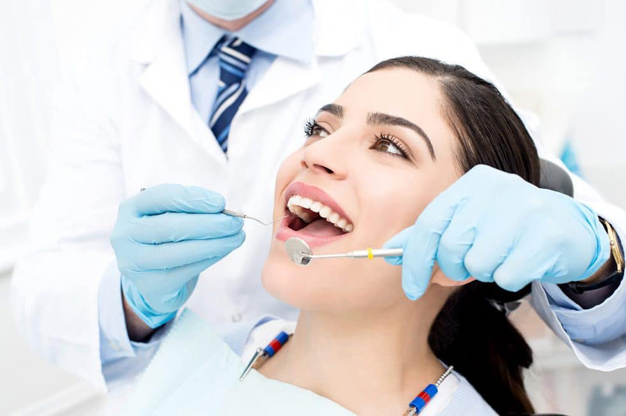 Woman having her dental checkup