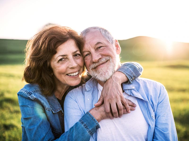 smiling senior couple