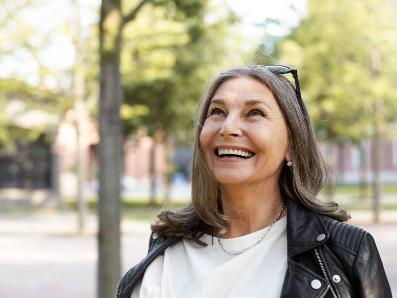 smiling middle aged woman