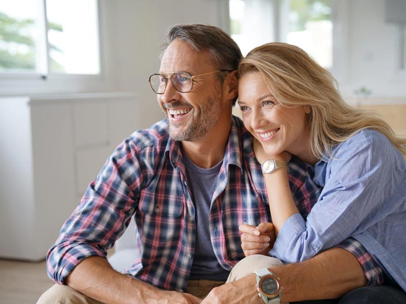 smiling middle aged couple